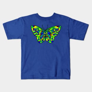 Pretty Green and Blue Butterfly Kids T-Shirt